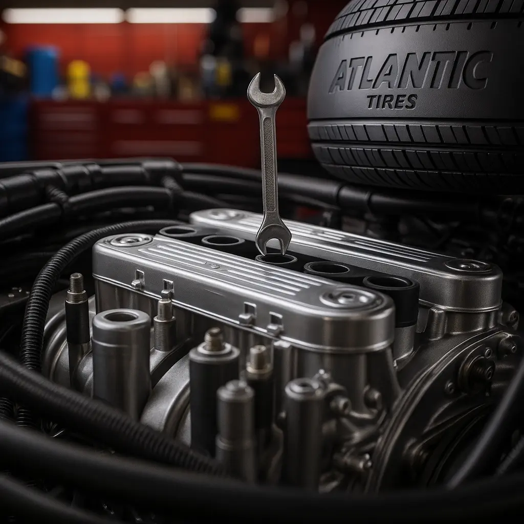 Technician changing a tire in Miami